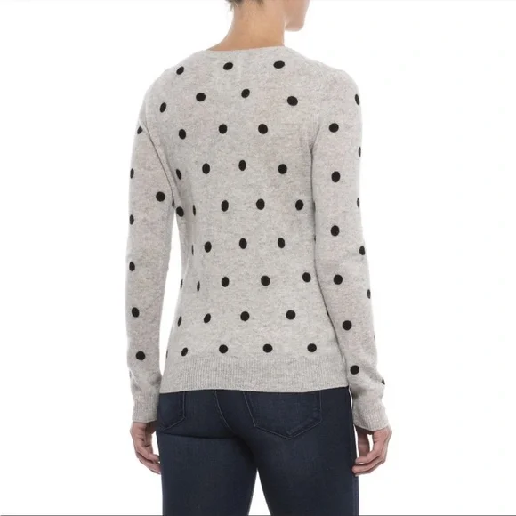 Cynthia Rowley 100% Cashmere Dot Sweater Medium - Picture 2 of 5